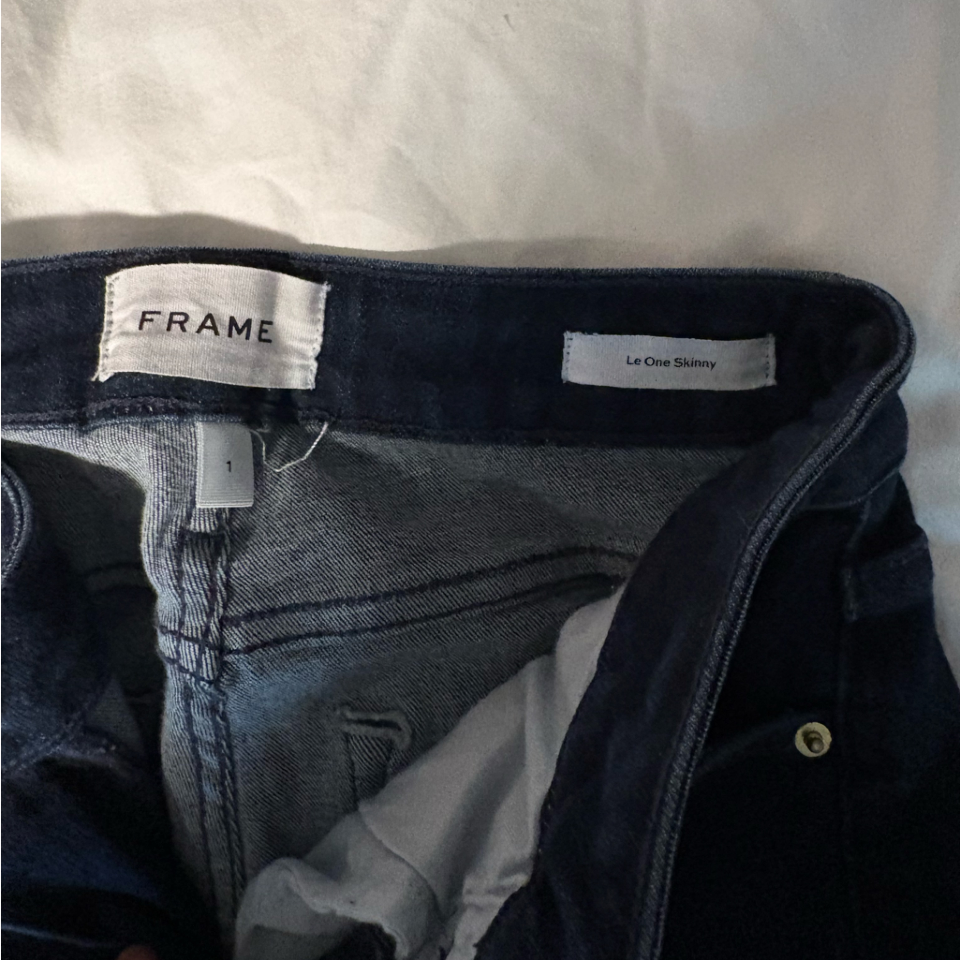 Frame Denim Womens Skinny Jeans In Dark Indigo